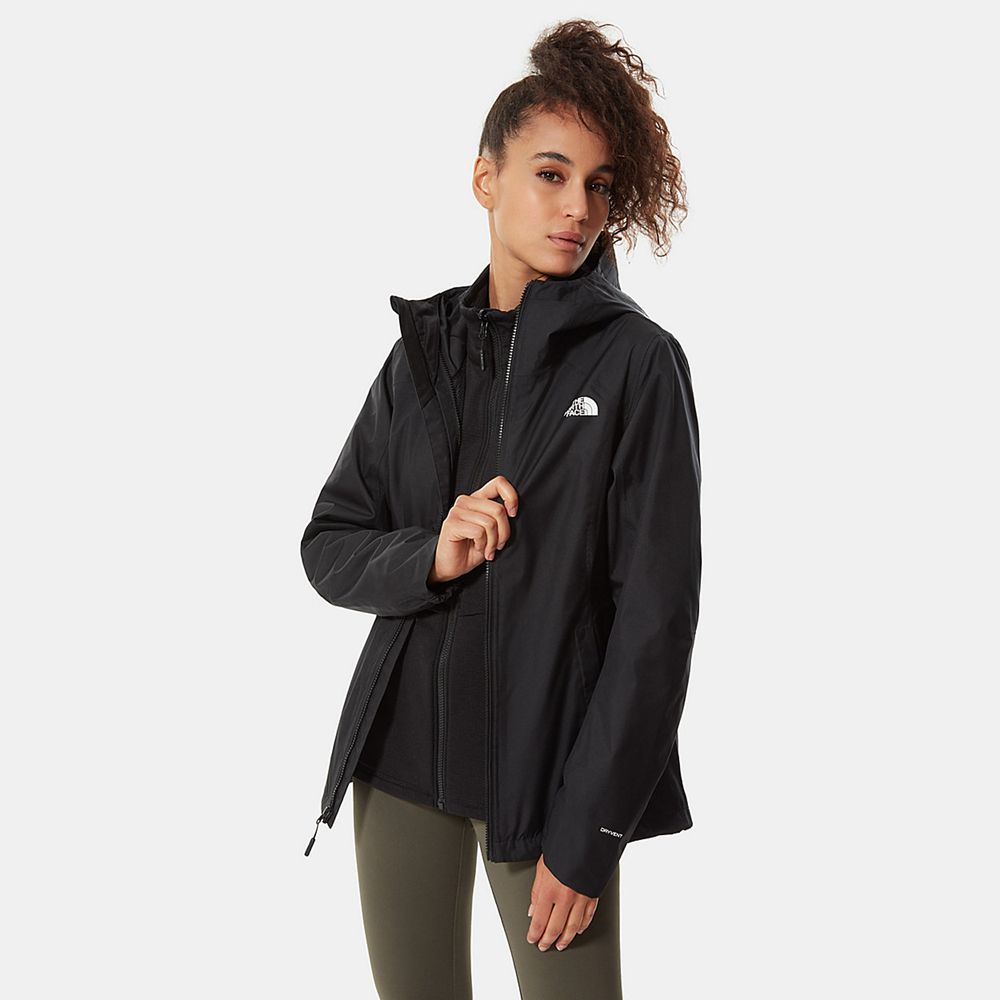 The North Face 3-In-1 Jackets Womens Australia - The North Face Quest Zip-In Triclimate® Black Hikin